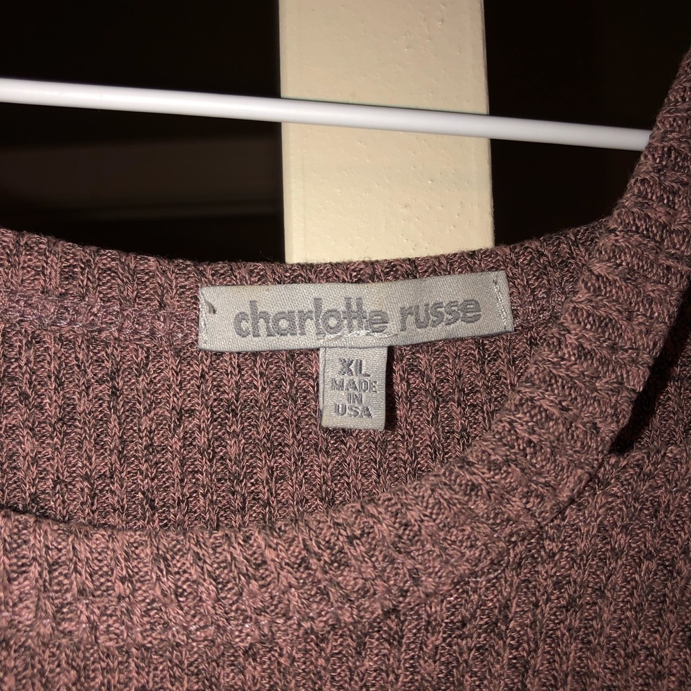 Mauve Ribbed Tee - Picture 2 of 2